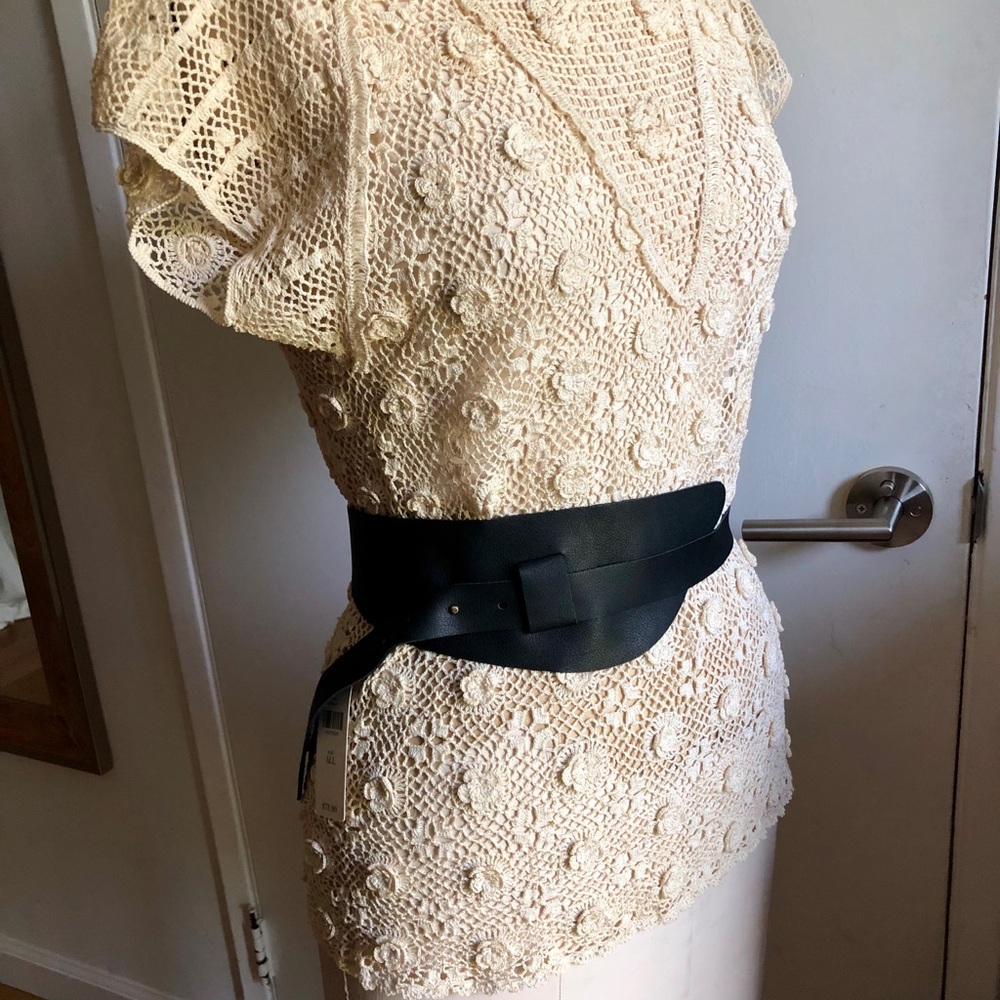 Anthropologie Leather Belt Black